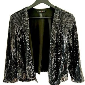 Sequin black crop jacket